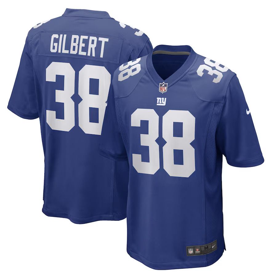 Men New York Giants #38 Zyon Gilbert Nike Royal Game Player NFL Jersey